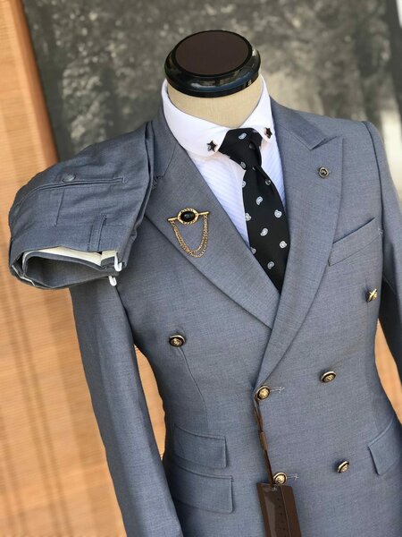 men's gray suit