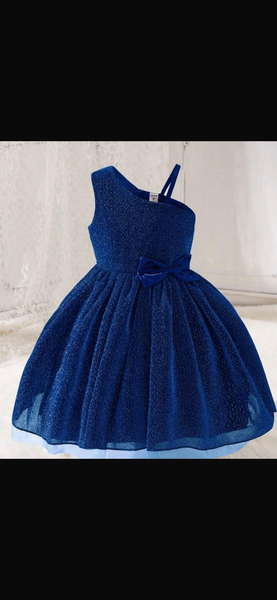 Robe bleue pailletée fille