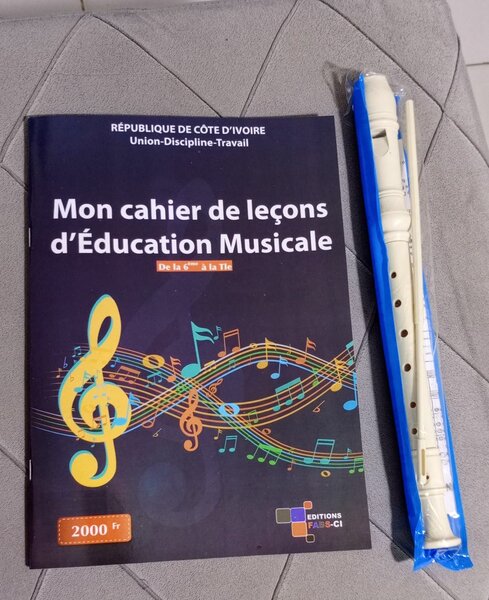 Flûte à bec avec cahier musique