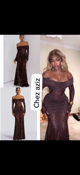 Robe longue en dentelle