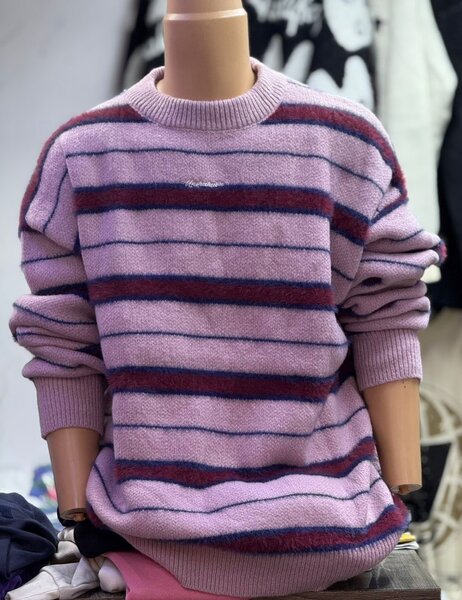 Pull rayé en laine homme