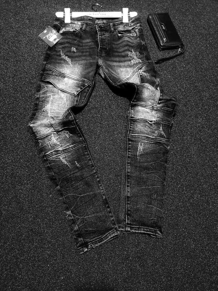 Black and white jeans