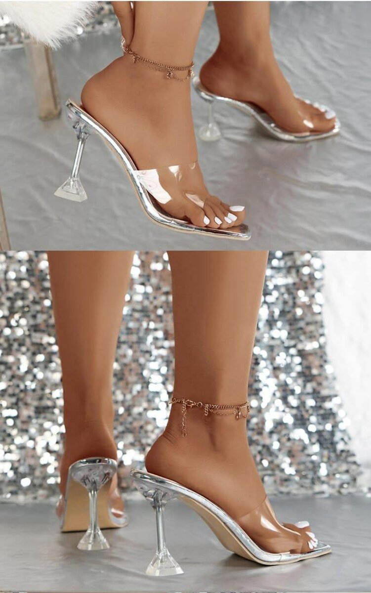 Sandales à talons transparents chic