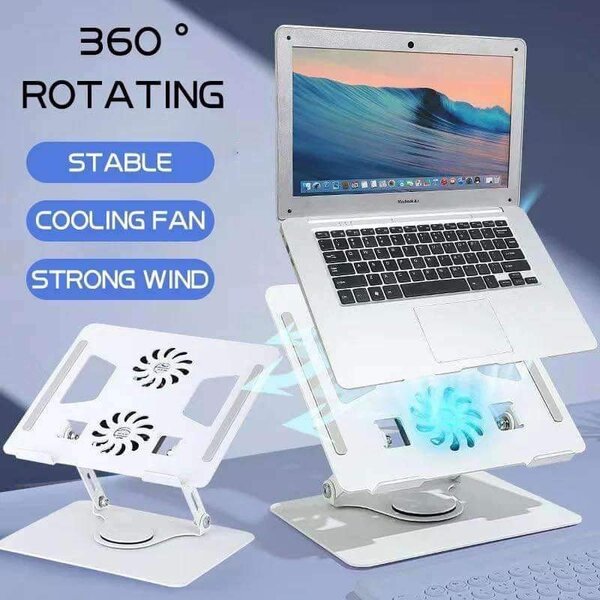 Support PC Rotatif avec Ventilateur