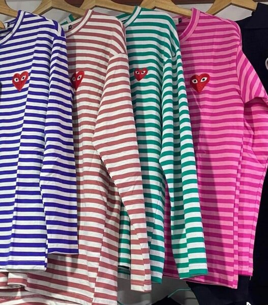 Marinières rayées à motif cœur