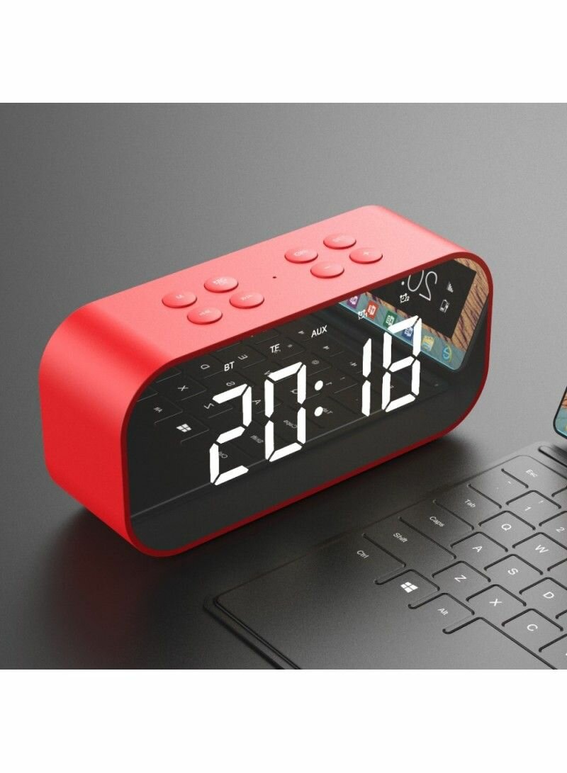PORTABLE BLUETOOTH 5.0 SPEAKER WITH LARGE LED DISPLAY CLOCK