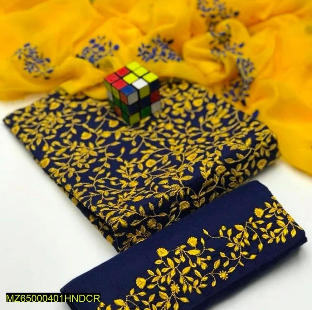 Loan embroidered dress unstich 3 piece