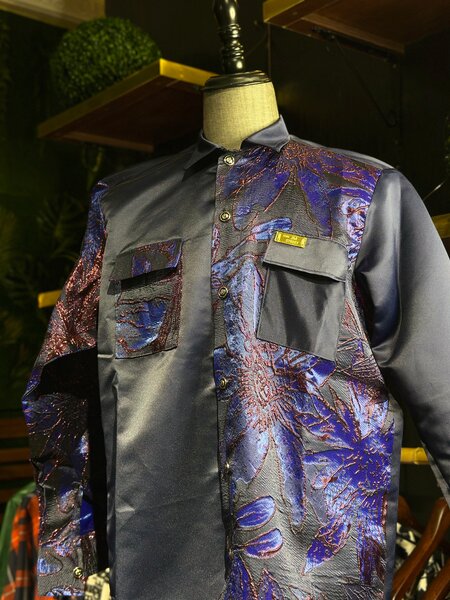 Chemise élégante bleue homme