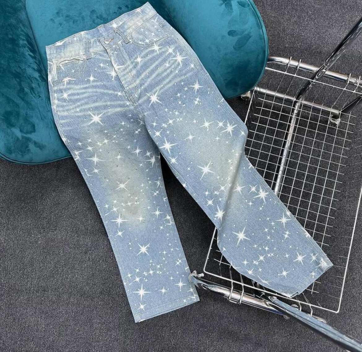 Pantalons en jean avec perles tendances
