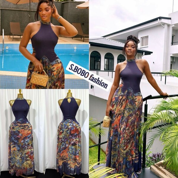 Robe longue sans manches femme