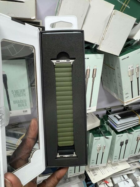 Bracelet de montre en cuir vert