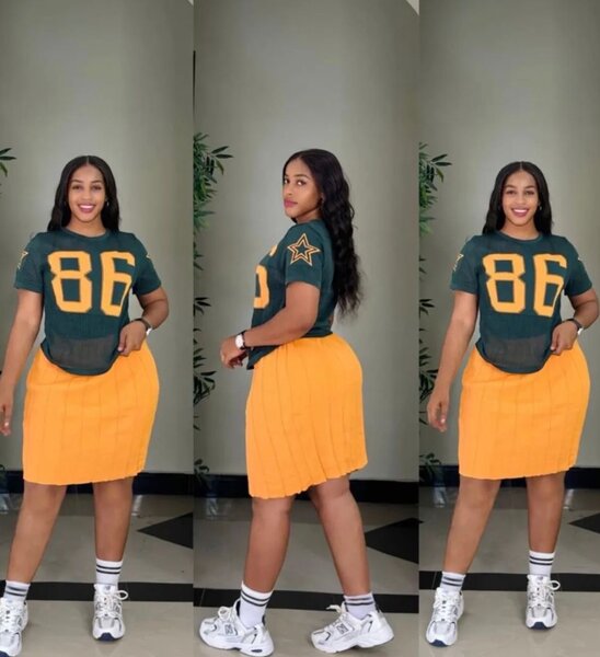 Jupe plissée femme orange