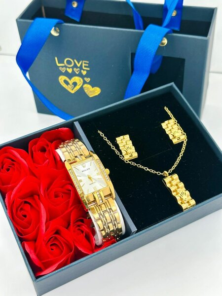 Élégant coffret montre et bijoux