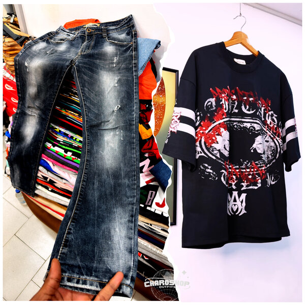 Ensemble denim et t-shirt