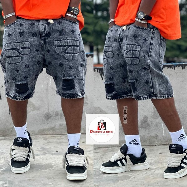 Shorts en jean délavé homme