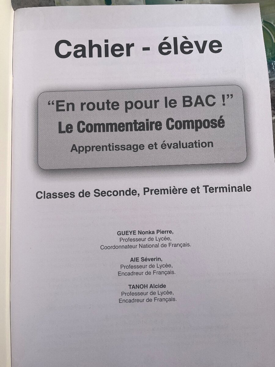 Cahier Élève BAC Français