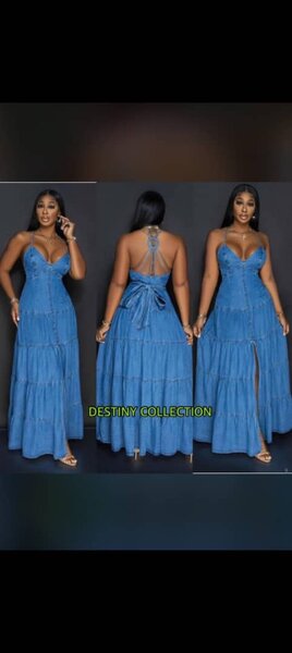 Robe Longue en Denim Élégante