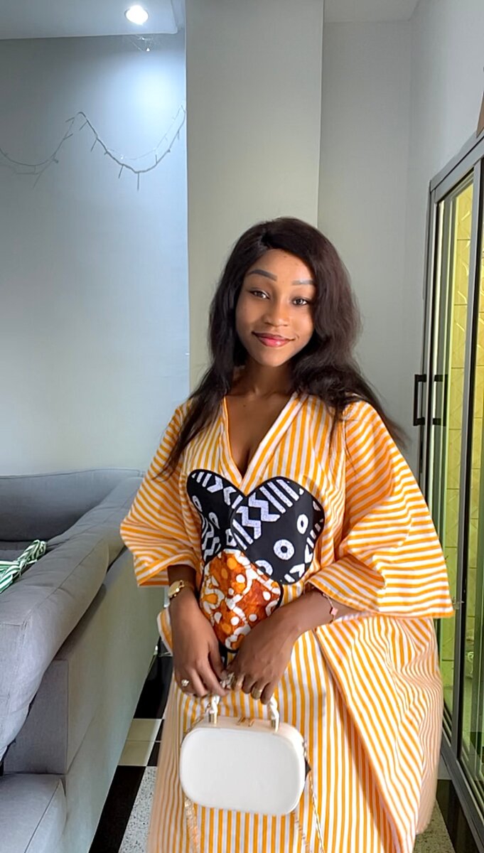 Robe caftan rayée bohème