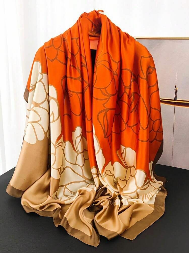 Écharpe en soie floral chic