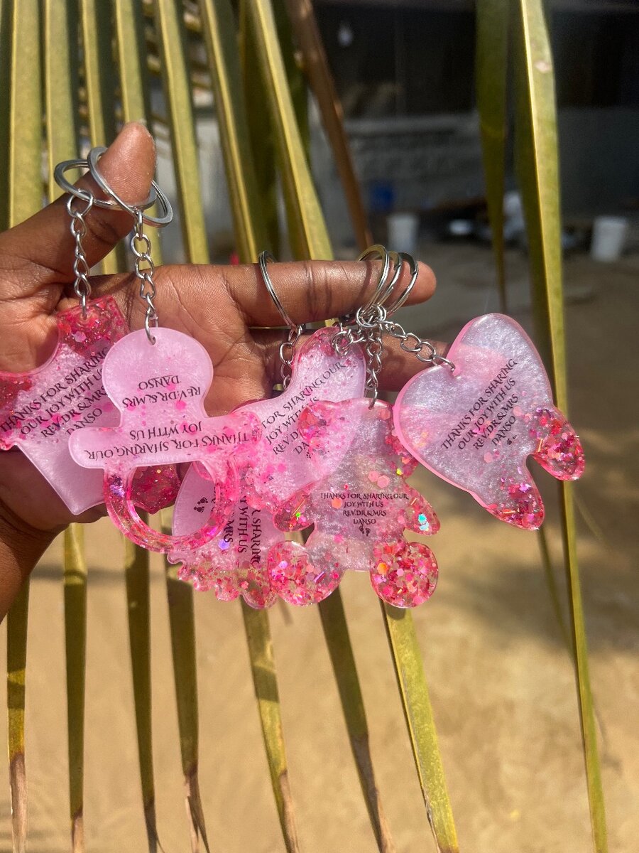 Keychain souvenir for baby christening