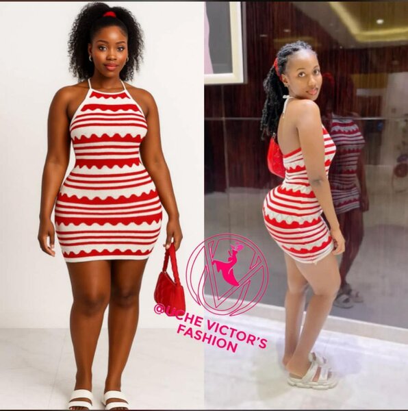 Robe d'été rayée rouge