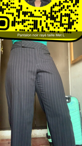 Pantalon rayé noir