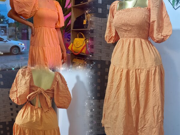 Robe Bohème Évasée Orange