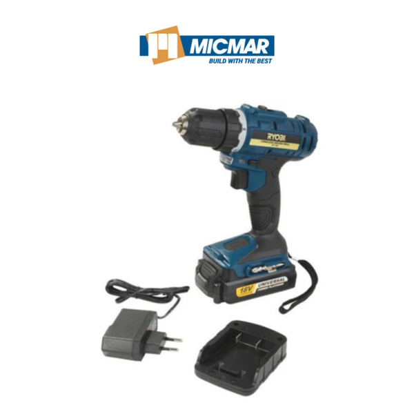 RYOBI CORDLESS DRILL KIT- 18V Lithium Ion Battery+ Charger