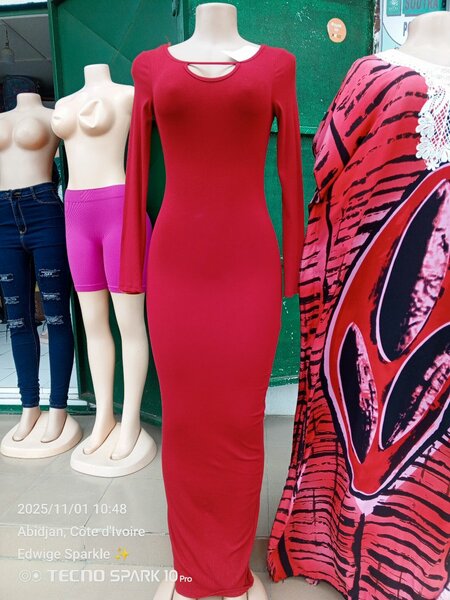 Robe Longue Élegante Rouge