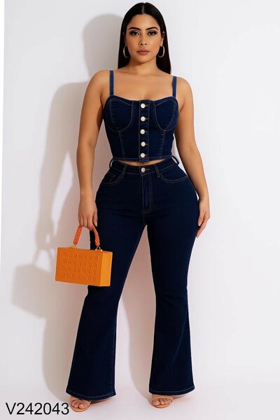 Ensemble denim tendance