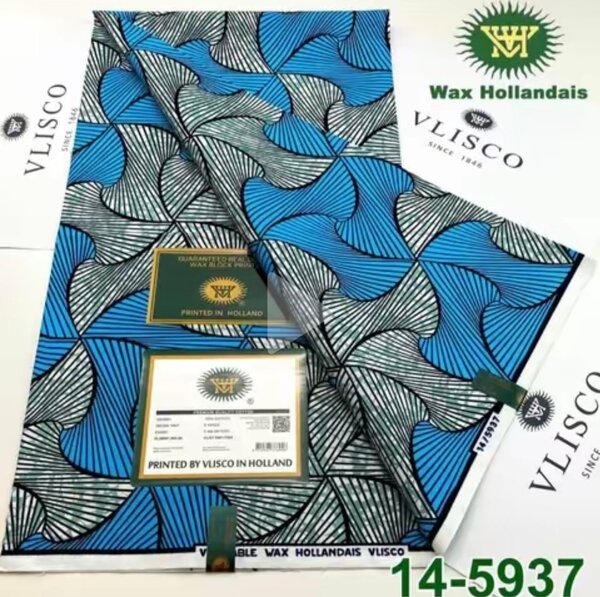 Tissu Wax Vlisco Bleu