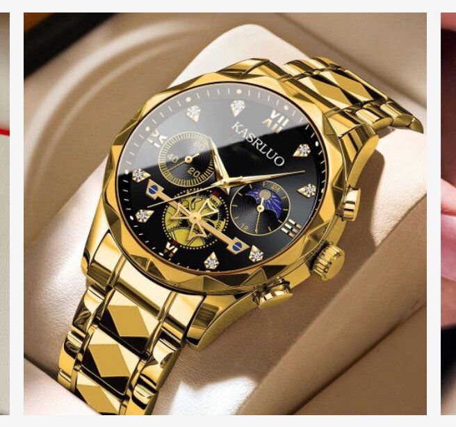 Montre de luxe dorée homme