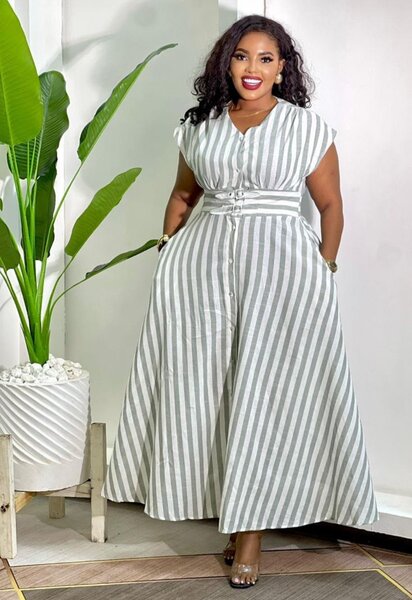 Robe maxi rayée élégante