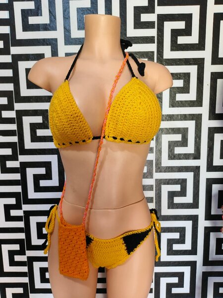 Bikini crochet coloré femme