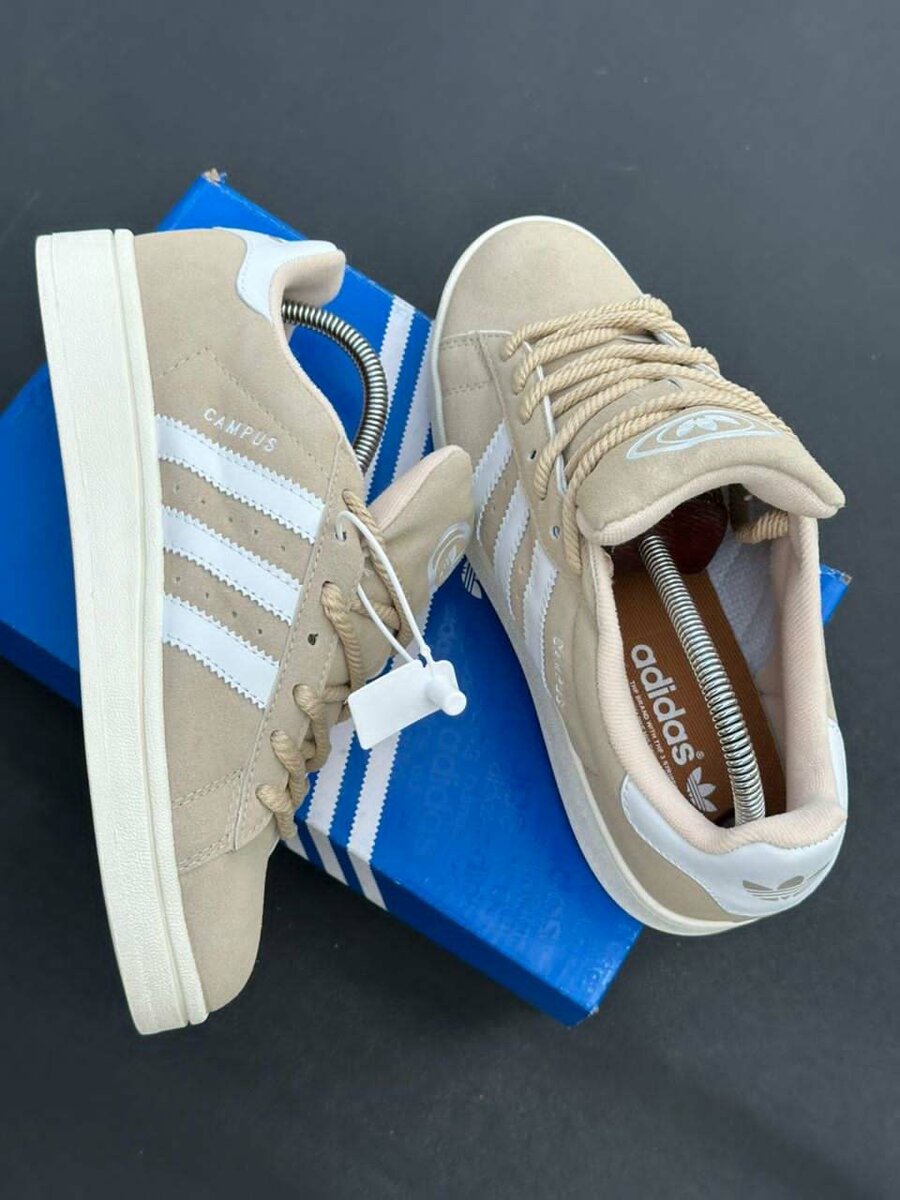 Adidas campus beige Blanc gros lacet