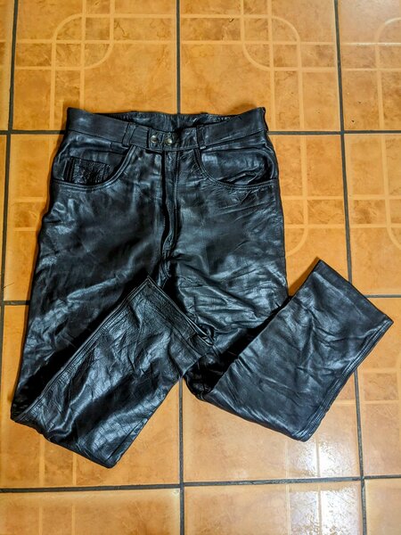 Pure heavy leather trousers