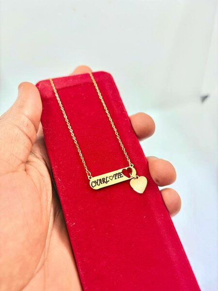 Collier personnalisé coeur doré
