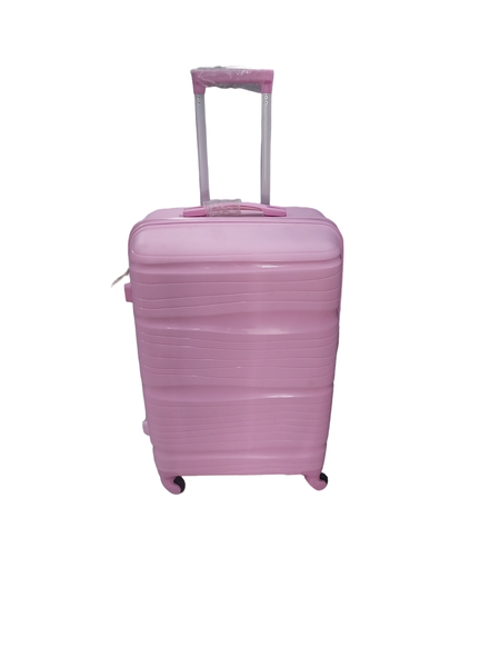 Valise rigide rose à roulettes
