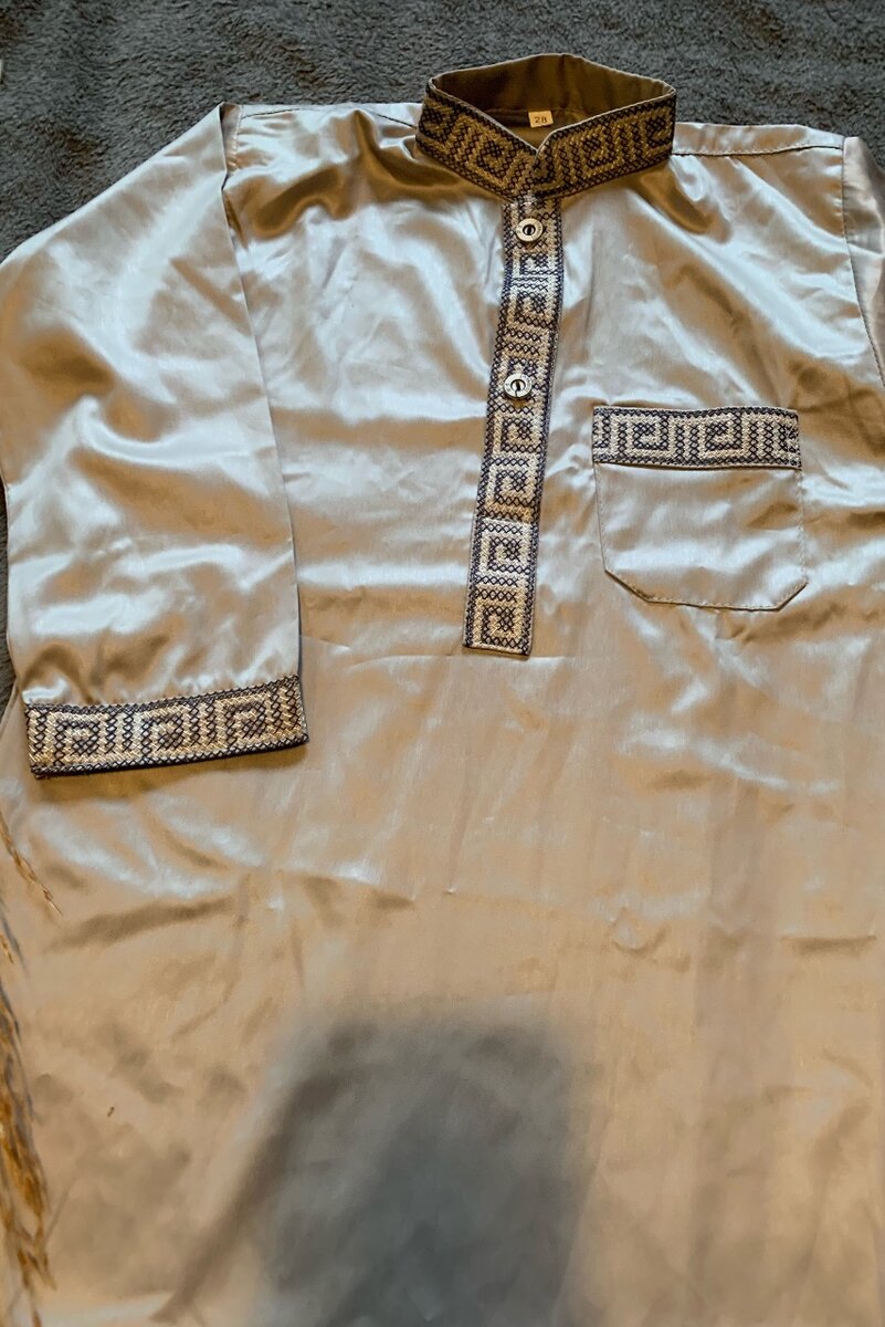 Boubou petit garçon gris bleu