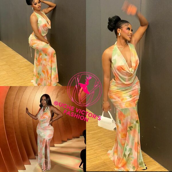 Robe longue élégante colorée