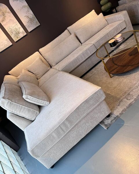 Canapé d'angle moderne beige