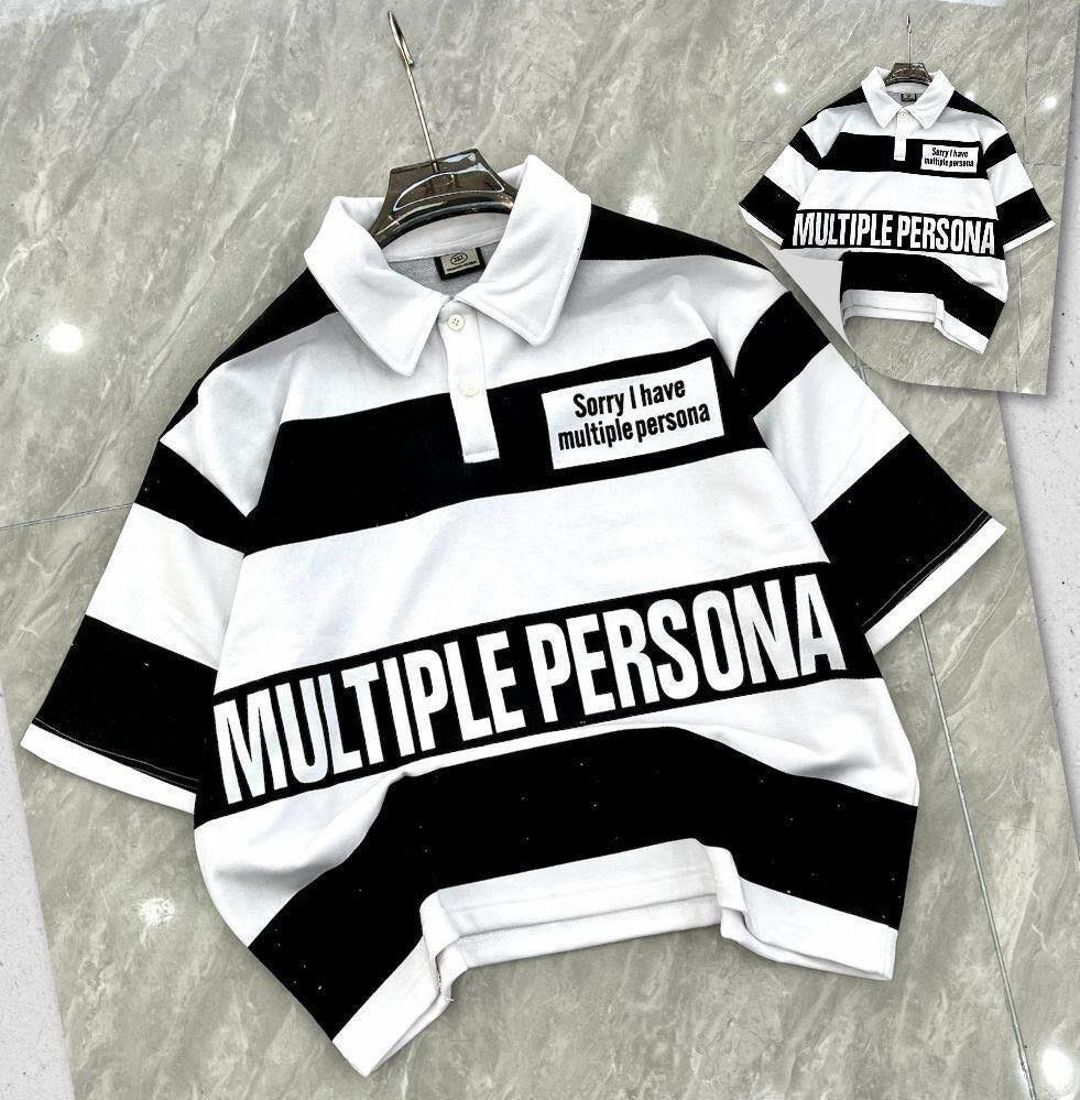 Polo rayé unisexe tendance