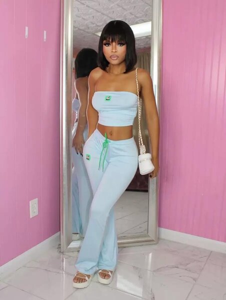 Ensemble bleu tendance femme