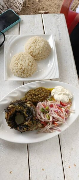 Plat de poisson avec riz
