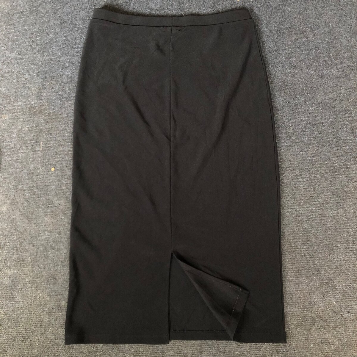 Black Stretch Pencil Office Skirt