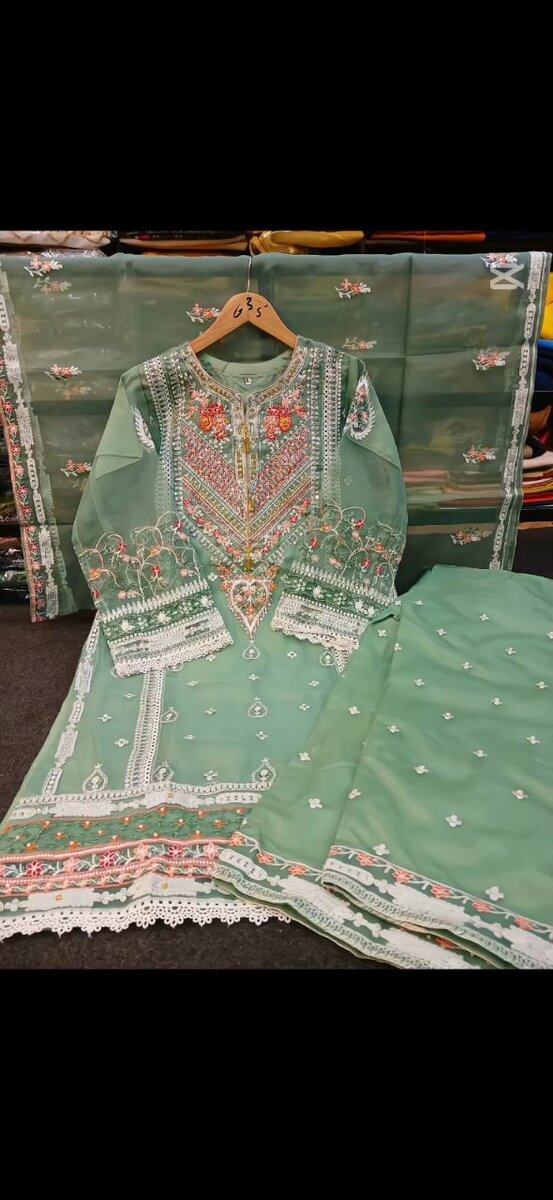 Organza fancy 3 pc suit