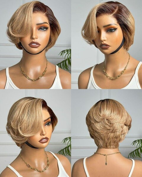 Perruque blonde courte élégante