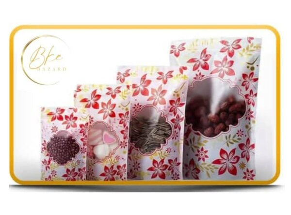 Sachet Zip fleuri rose 10*15