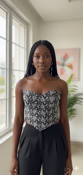 Top bustier élégant brodé