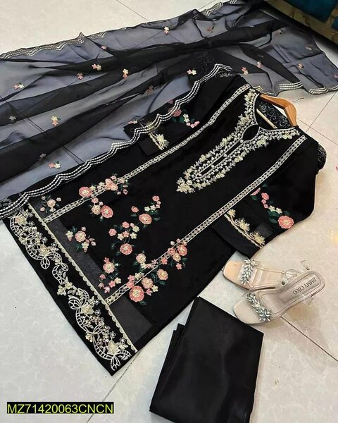 3pcs stitched embroidered dress